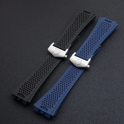 Bracelet de montre en caoutchouc souple pour collection de bracelets TAG HEUER, unisexe, respirant, étanche, classique, extrémité convexe 29x22mm, bracelet CARRERA