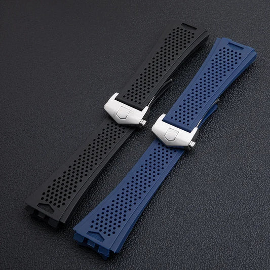 Soft Rubber Watch Strap for TAG HEUER Strap Collection, Unisex, Breathable, Waterproof, Classic, 29x22mm Convex End, CARRERA Strap