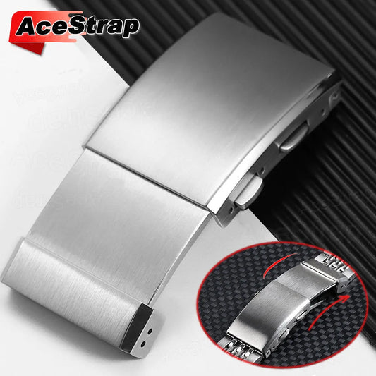 Fibbia per orologio in acciaio inossidabile 316L, 22mm 20mm 18mm 14mm 16mm, pulsante per orologio evolutivo, cinturino doppio pieghevole, chiusura, accessori di lusso