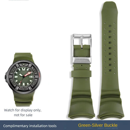 Bracelet en caoutchouc à extrémités courbées pour Citizen Promaster BJ8050, bracelet de montre BJ8057, bracelet de montre BJ8050 Deep Sea Monster, bracelet étanche