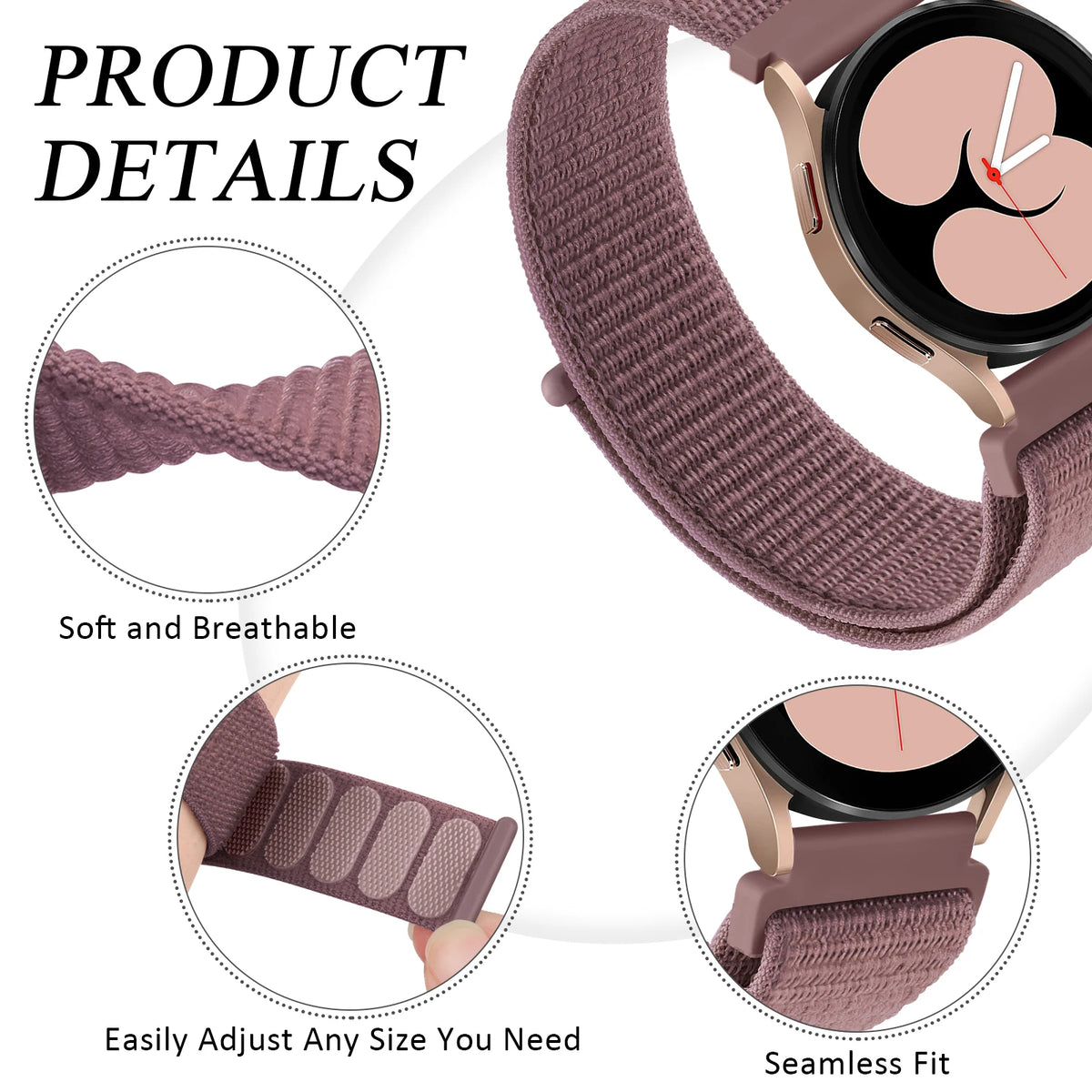 Bracelet en Nylon de 18mm pour Garmin Vivoactive 4s/3S/2S Venu2S/3S, pour femmes fossile Gen 4/6 5E 42mm Huawei Watch GT 4/GT4 41mm