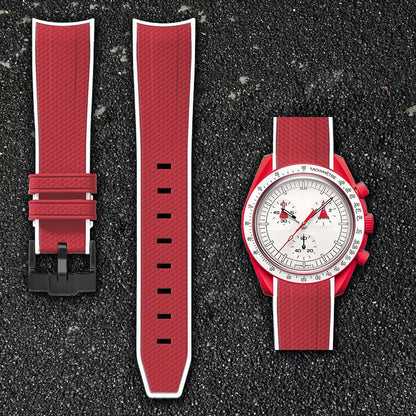 Cinturino per orologio da 20 mm per Omega x Swatch MoonSwatch - Gomma / Curvo / Sgancio rapido - 1 pezzo