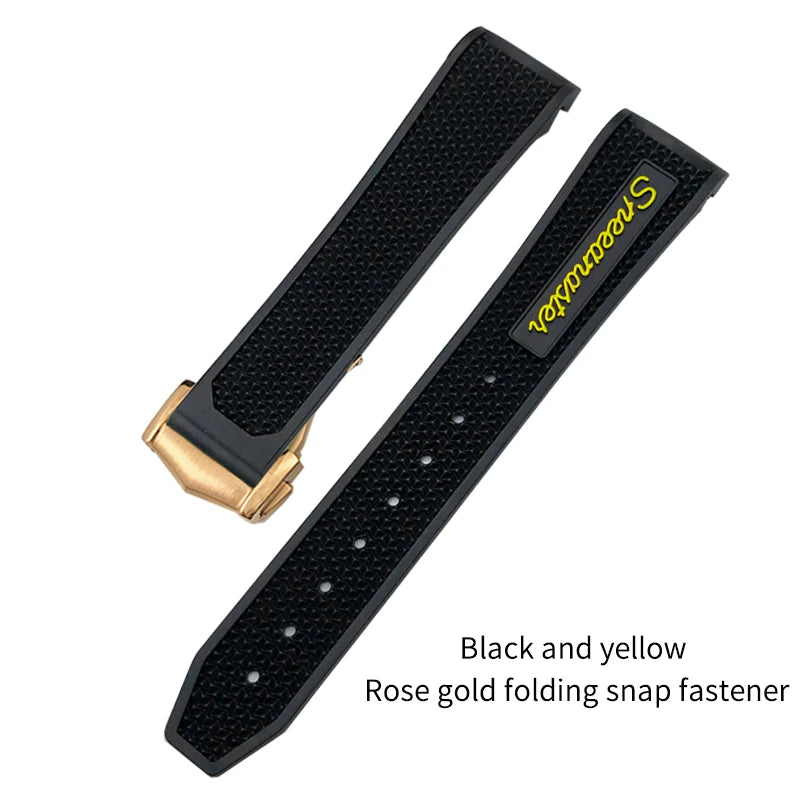 Soft Rubber and Silicone Watch Strap, 19mm 21mm 20mm 18mm, for Omega Speedmaster Seamaster 300 Sport Watch, Black and Blue Bracelets