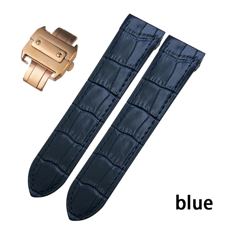 Genuine Leather Watch Strap for Men and Women, Colorful Straps, Glue Head Pieces, Watch Band for Cartier Sandoz, 100, 23mm, 20mm