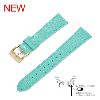 Bracelet de montre Durable en cuir cousu Vintage classique à dégagement rapide 18mm 19mm 20mm 21mm 22mm 23mm 24mm bracelet de montre en cuir Saffiano