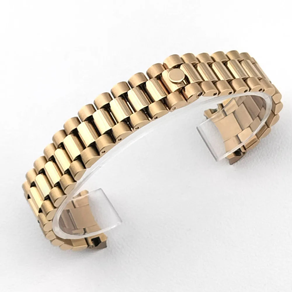 Bracciale in argento rosa massiccio e oro, larghezza della parte superiore 20 mm, realizzato in acciaio inossidabile 316L, adatto per casse di orologi meccanici