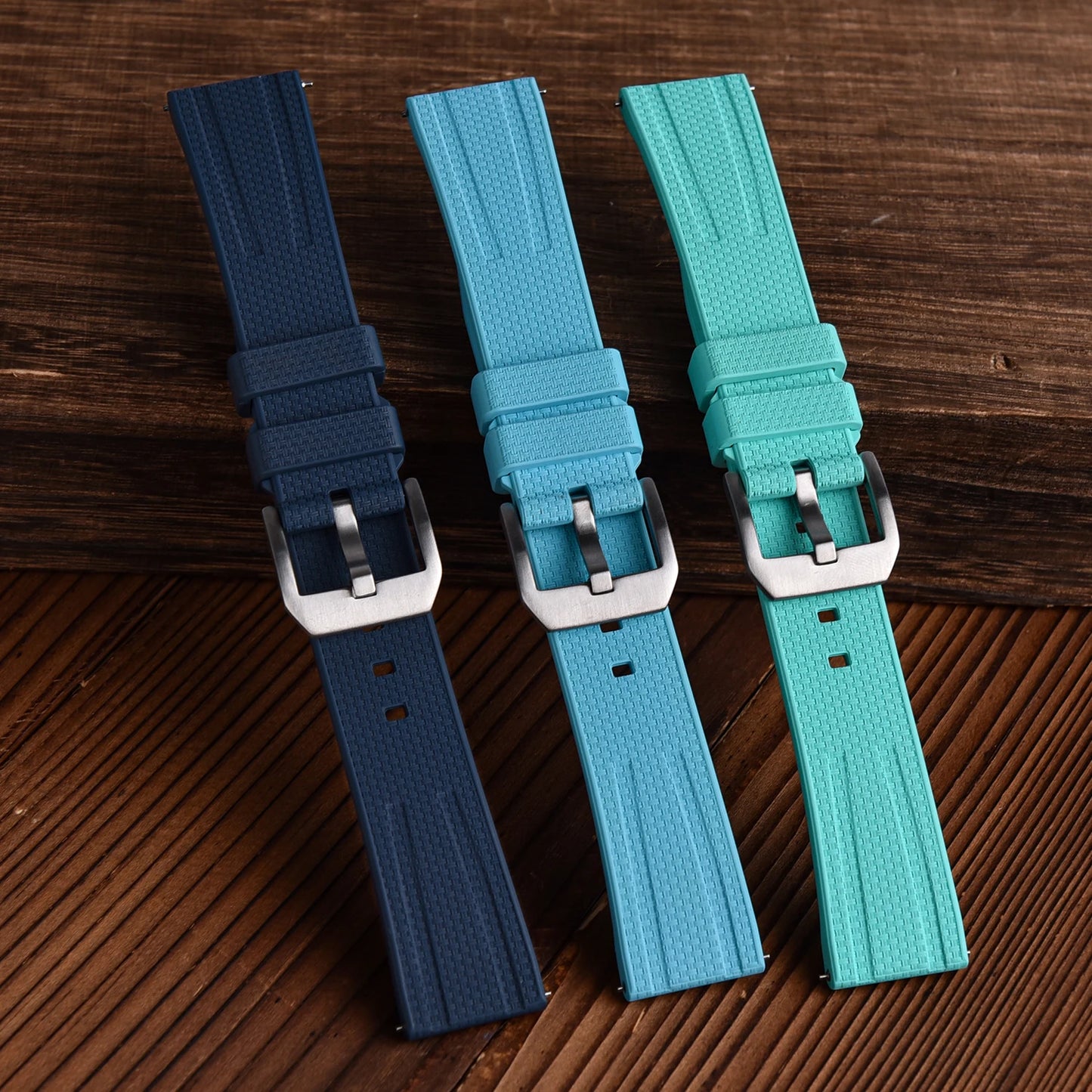 FKM Rubber Watch Strap 20mm 22mm Quick Release Waterproof Fluoro Rubber Dive Watch Band for Traditional Dive Watch Accessories