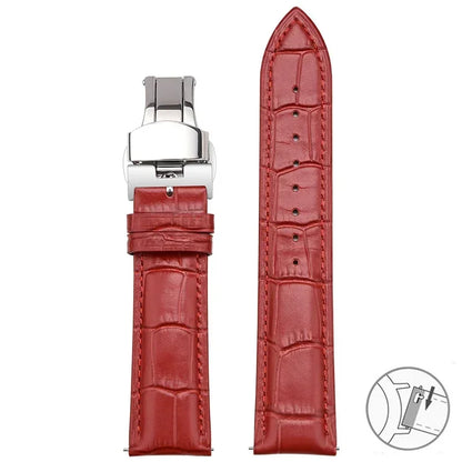 Bracelet en cuir véritable de vache pour Seiko Tissot, bracelet de montre universel à dégagement rapide 12 13 14 15 16 17 18 19 20 21 22 23 24 26mm