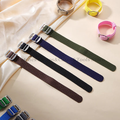 14mm 16mm 18mm 20mm 22mm Nylon Woven Canvas Watch Strap for Perlon for Omega Watchband Men Women Sport Wristband Accessories