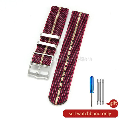 Bracelet en Nylon kaki bleu rouge 20 22mm, pour Tudor Black Bay Longines Seiko Citizen MIDO, résistant aux rides, facile à nettoyer