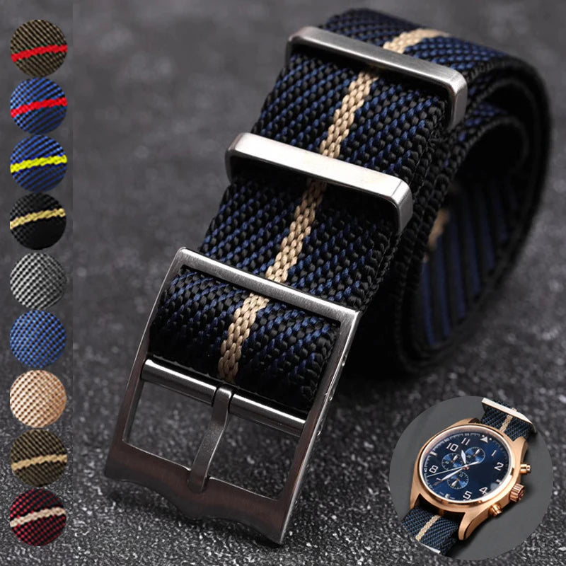 Bracelet de Montre Nato en Nylon - Boucle Argent ou Rose Gold