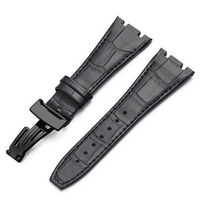 Soft Cowhide Leather Watch Strap for Audemars Piguet Royal Oak Offshore AP 15400 15703, Sweat Resistant, for Men and Women, Folding Buckle