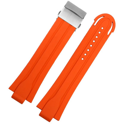 Rubber and silicone watch strap for diving sports, watch band, raised mouth, stainless steel, has a clasp, ORIS 7730 and 7740 series, 24x12mm