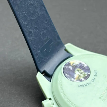 20 mm Kautschukarmband für Omega X Swatch MoonSwatch, Faltschließe, gebogenes Ende, Ersatzarmband für Speedmaster Moonwatch