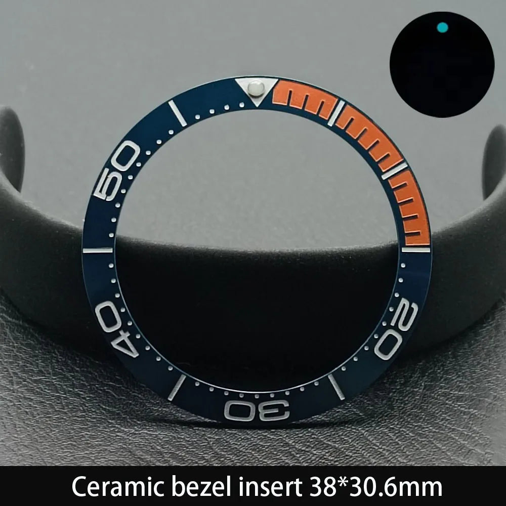 38mm x 30.6mm Sloped Ceramic Bezel GMT and Diving Watch Insert for 40mm Men's Watch Replacement Watch Bezel Inserts