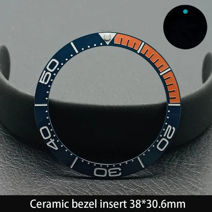 38mm x 30.6mm Sloped Ceramic Bezel GMT and Diving Watch Insert for 40mm Men's Watch Replacement Watch Bezel Inserts