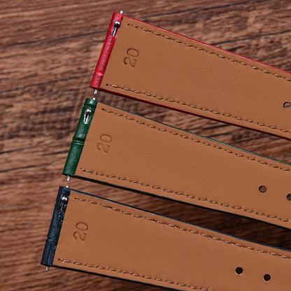 Premium Quick Release Bamboo Grain Leather Classic Watch Bands 16mm 18mm 19mm 20mm 21mm 22mm for Men Women Soft Leather Strap