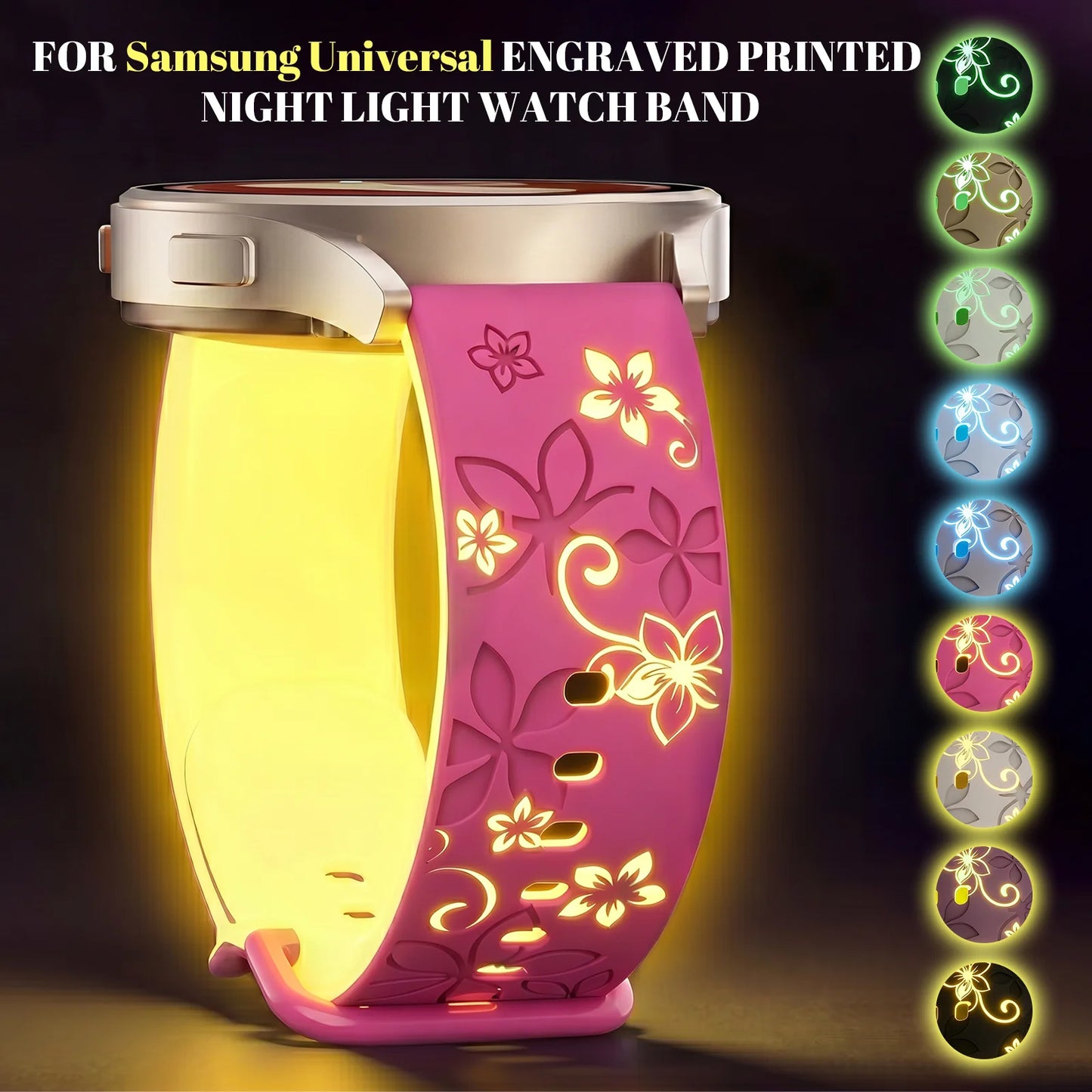 18/20/22 mm, adatti a cinturini universali Samsung luminosi incisi bicolore, compatibili con Huawei GT2/3/4/5/6