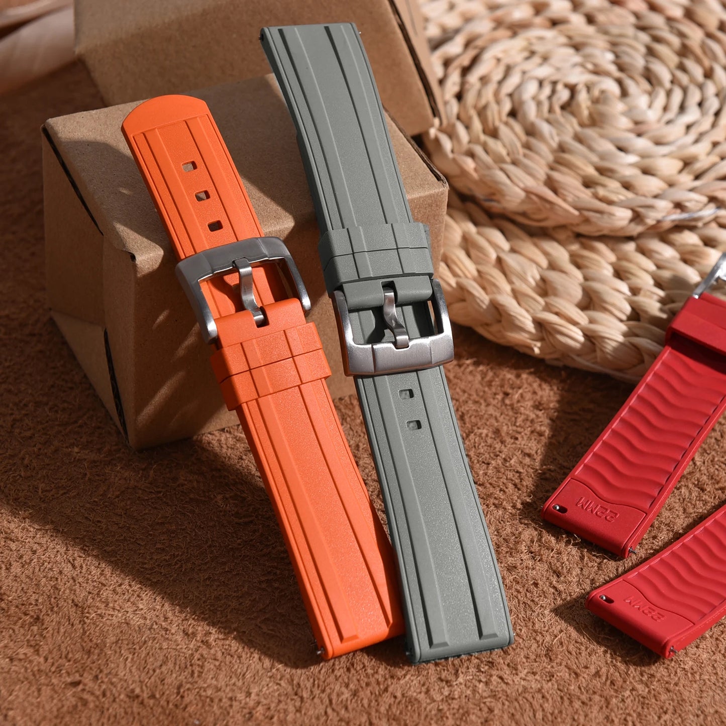 Cinturino in gomma HNBR con grana satinata, nuovo design, 20 mm 22 mm, funzione di bloccaggio originale, cinturino in gomma OSAND per immersioni a sgancio rapido