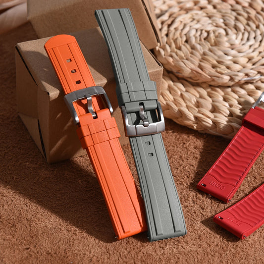 Bracelet de montre en caoutchouc HNBR à Grain givré, nouveau Design, 20mm 22mm, fonction de verrouillage originale, bracelet de montre en caoutchouc OSAND pour plongée à dégagement rapide