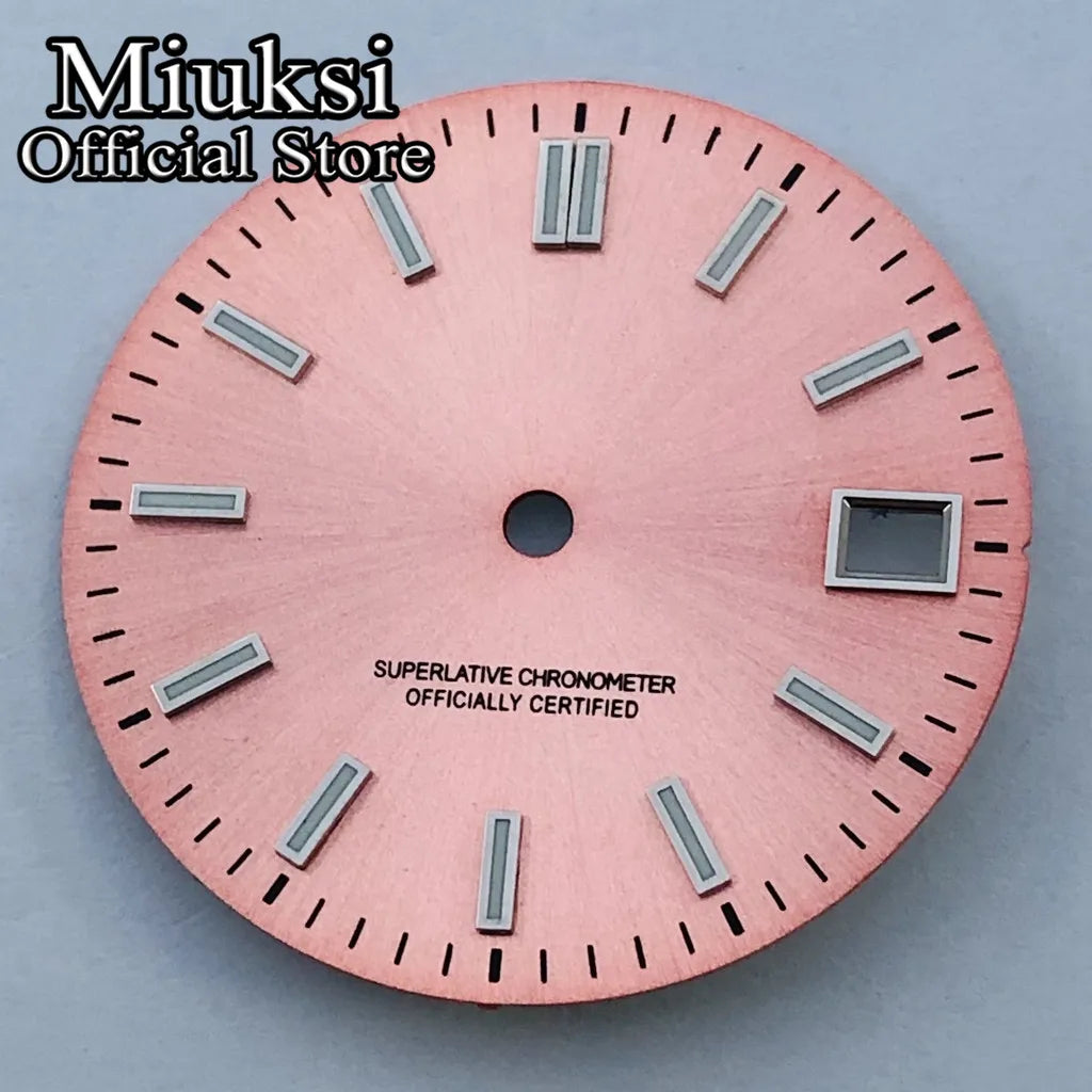 ATA UKSI-Cadran de Montre Lumineux, Noir, Rouge, Bleu, Rose, Jaune, Stérile, Adapté au Mouvement NH35, 29mm