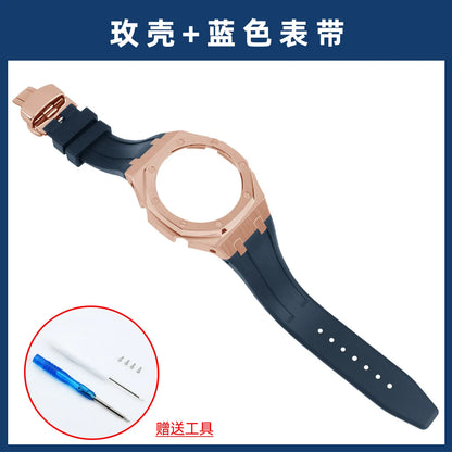Kit di modifica CasiOak Gen 4 per Casio GA-2100/2110/B2100 GM2100 GBM-2100 GMA-S2100 da donna, con cinturino in silicone e cassa in acciaio inossidabile