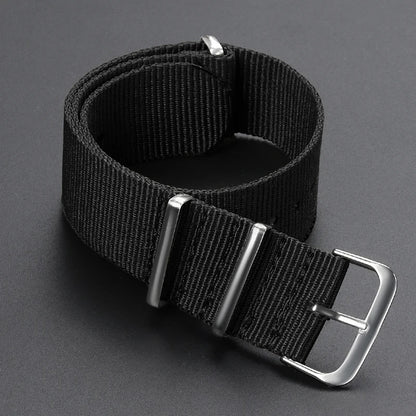 Cinturino per orologio in nylon intrecciato passante singolo da 14 mm, 16 mm, 18 mm, 20 mm, 22 mm, in tela, per uomo e donna, stile militare e sportivo
