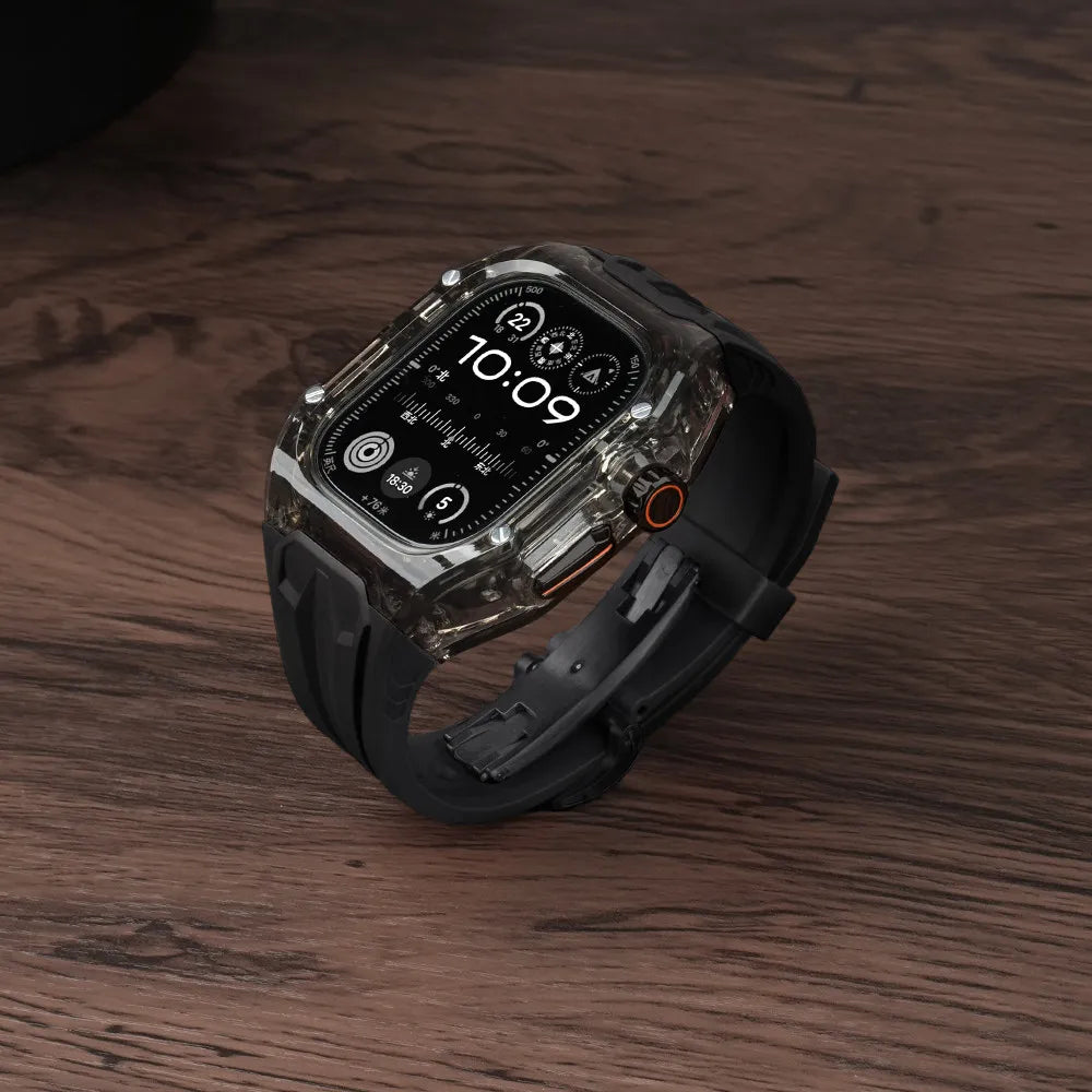 Modification Kit for Apple Watch Ultra 2 10 9 8 7 6 5 4, Sport Silicone Strap + Case for IWatch 44mm 45mm 46mm 49mm