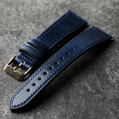 Handmade Italian Cowhide Leather Strap, Genuine Leather 18 19 20 21 22 mm, Soft Quick Release, Genuine Leather Strap, Blue