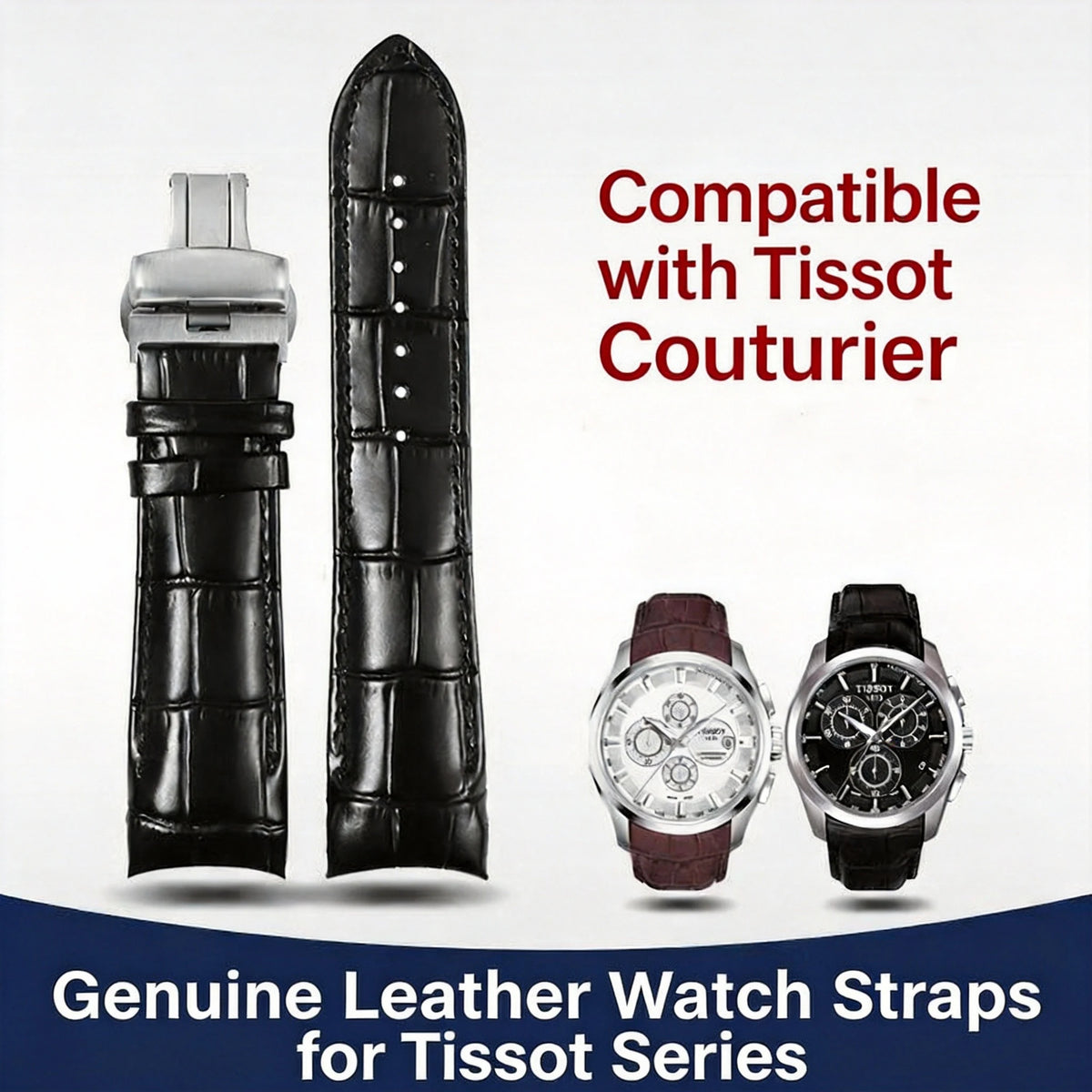 Совместим с ремешком для часов Tissot Couturier PRC200, сменный ремешок из натуральной кожи с изогнутыми концами для серии T-Sport 18 20 22 24 мм