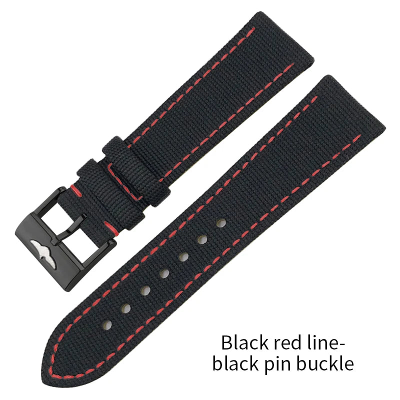 Bracelet de montre en cuir et nylon épais de qualité, 21mm 22mm, pour Breitling Avenger CHRONOMAT NAVITIMER SUPEROCEAN, bracelet de montre à fond jaune