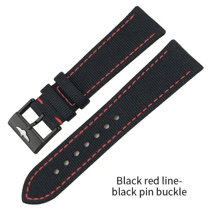 Bracelet de montre en cuir et nylon épais de qualité, 21mm 22mm, pour Breitling Avenger CHRONOMAT NAVITIMER SUPEROCEAN, bracelet de montre à fond jaune