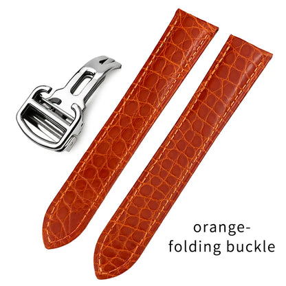 Cinturino per orologio in pelle di alligatore americano per Cartier TANK SANTOS Ballon Bleu, in pelle di coccodrillo 17mm 18mm 19mm 20mm 23mm 22mm