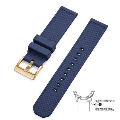 Premium Quality 18mm 20mm 22mm FPM/FKM Watch Strap, New Design Quick Release Fluoro Rubber Watchbands for Every Smartwatch Brand