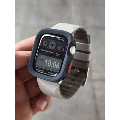 Silicone Strap + TPU Case for Apple Watch Band Ultra2 49mm 46mm 44mm 45mm 42mm 41mm 40mm