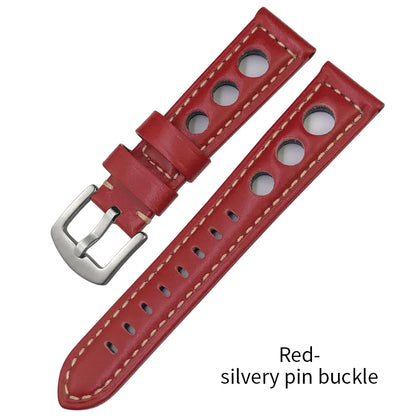 Bracelet de montre en cuir de veau 19mm 20mm 21mm 22mm pour IWC Pilot Breitling Tudor Omega Seiko SKX 5, bracelet de montre en cuir de vache véritable avec trous
