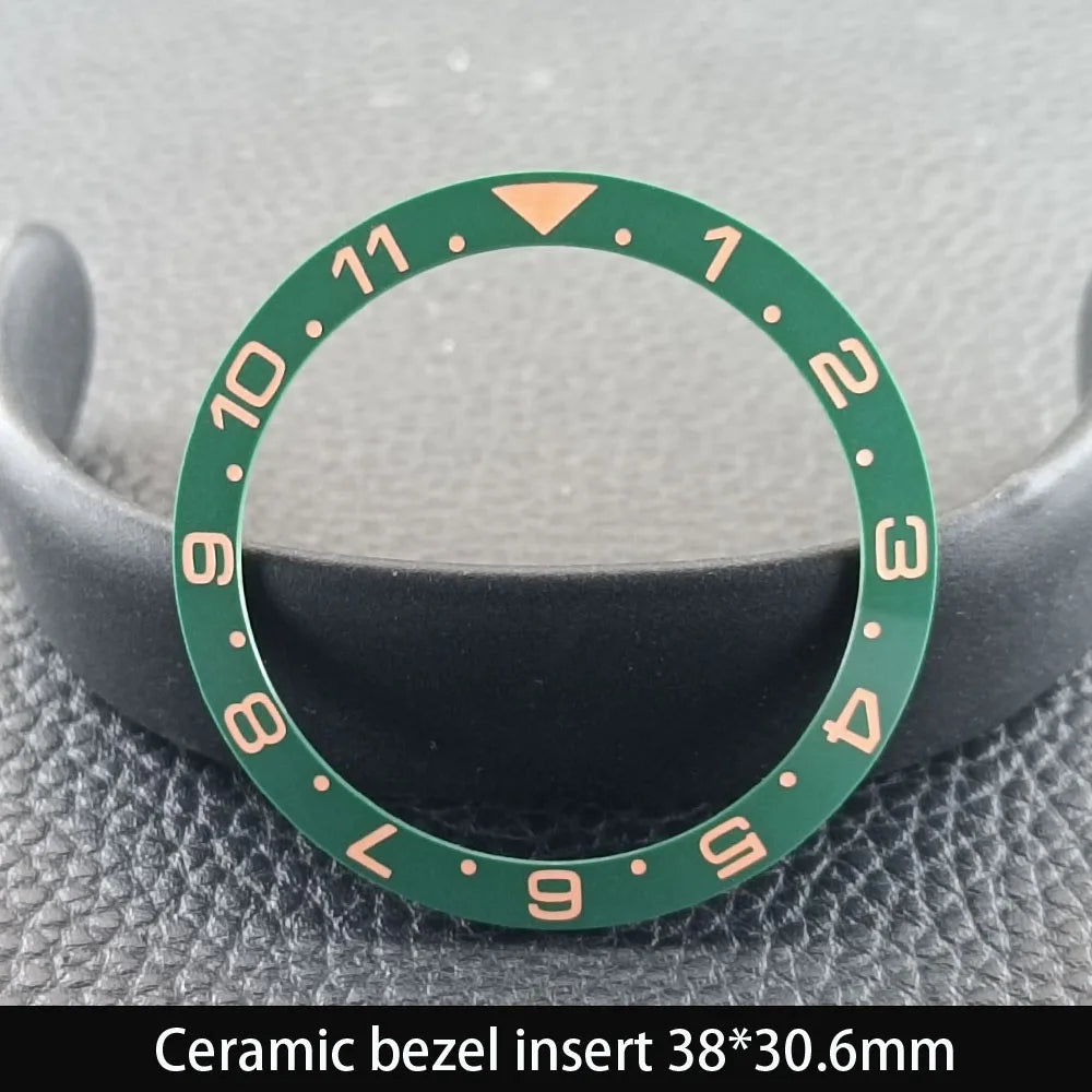 38mm x 30.6mm Sloped Ceramic Bezel GMT and Diving Watch Insert for 40mm Men's Watch Replacement Watch Bezel Inserts