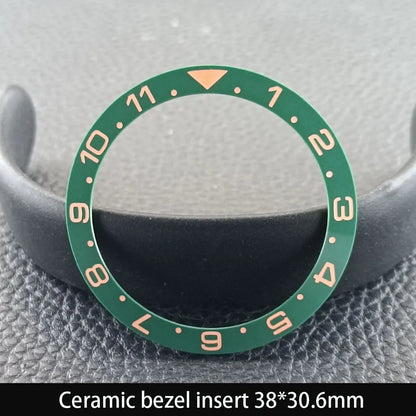 38mm x 30.6mm Sloped Ceramic Bezel GMT and Diving Watch Insert for 40mm Men's Watch Replacement Watch Bezel Inserts