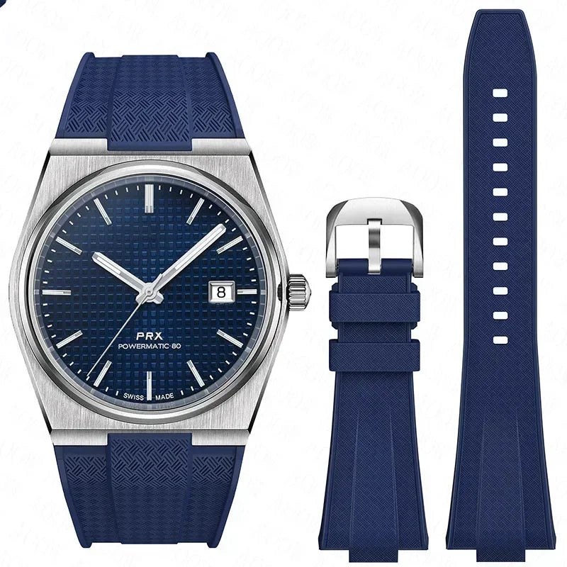 Pour Tissot PRX T137.407/T137.410 Bracelet en Silicone à dégagement rapide Super Player 40mm hommes Bracelet de montre en caoutchouc convexe 12mm
