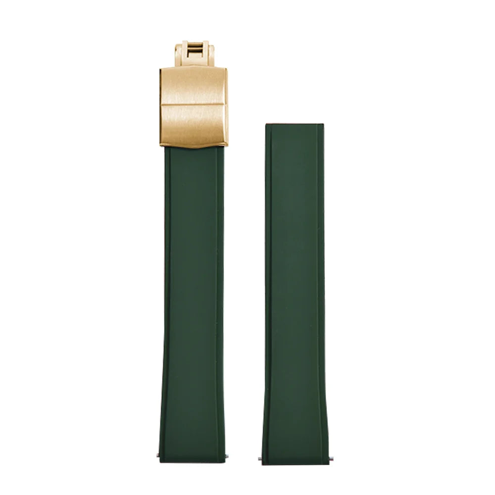 CTS – bracelets de montre FPM en caoutchouc fluoré, 19/20/21/22mm, boucle papillon à dégagement rapide, ceintures de plongée souples unisexes découpées à la taille