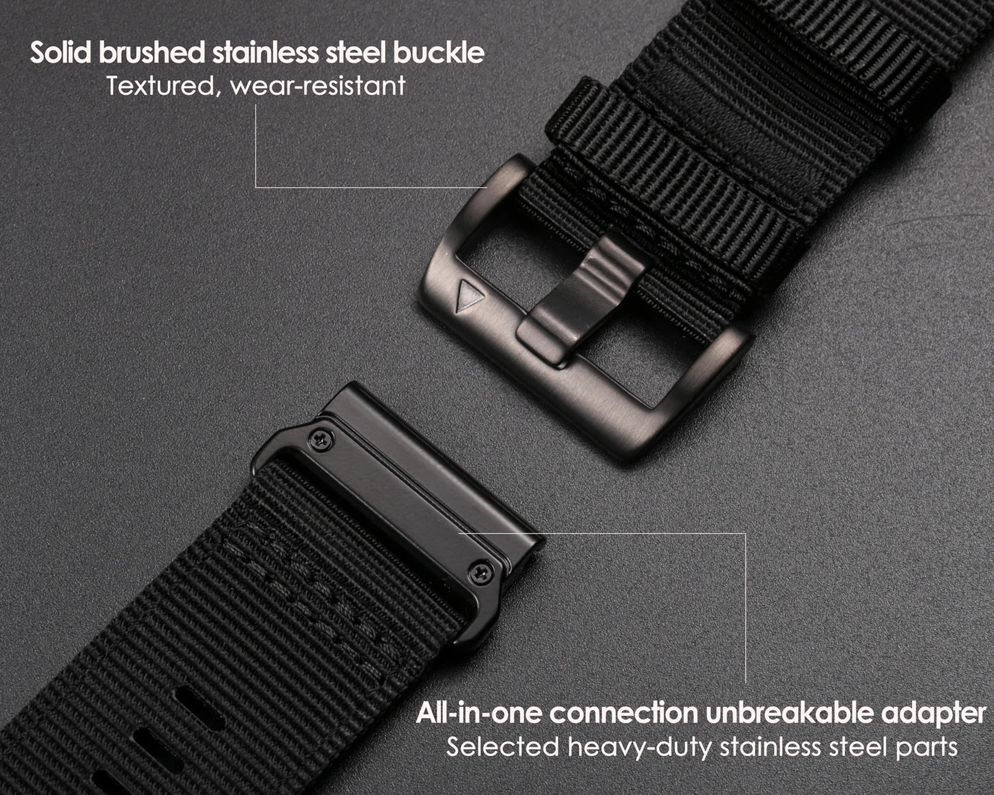 HEMSUT Watch Band for Garmin Tactix Nylon Quickfit 20 22 26mm Sport Strap Compatible Fenix8 7 6 EPIX /MK3 /Tactix