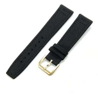 Cinturino per orologio in tela di nylon, 20 mm 21 mm 22 mm, per orologio da pilota IWC Portugal PORTOFINO, cinturino in tessuto, fibbia pieghevole, cinturino in pelle bovina