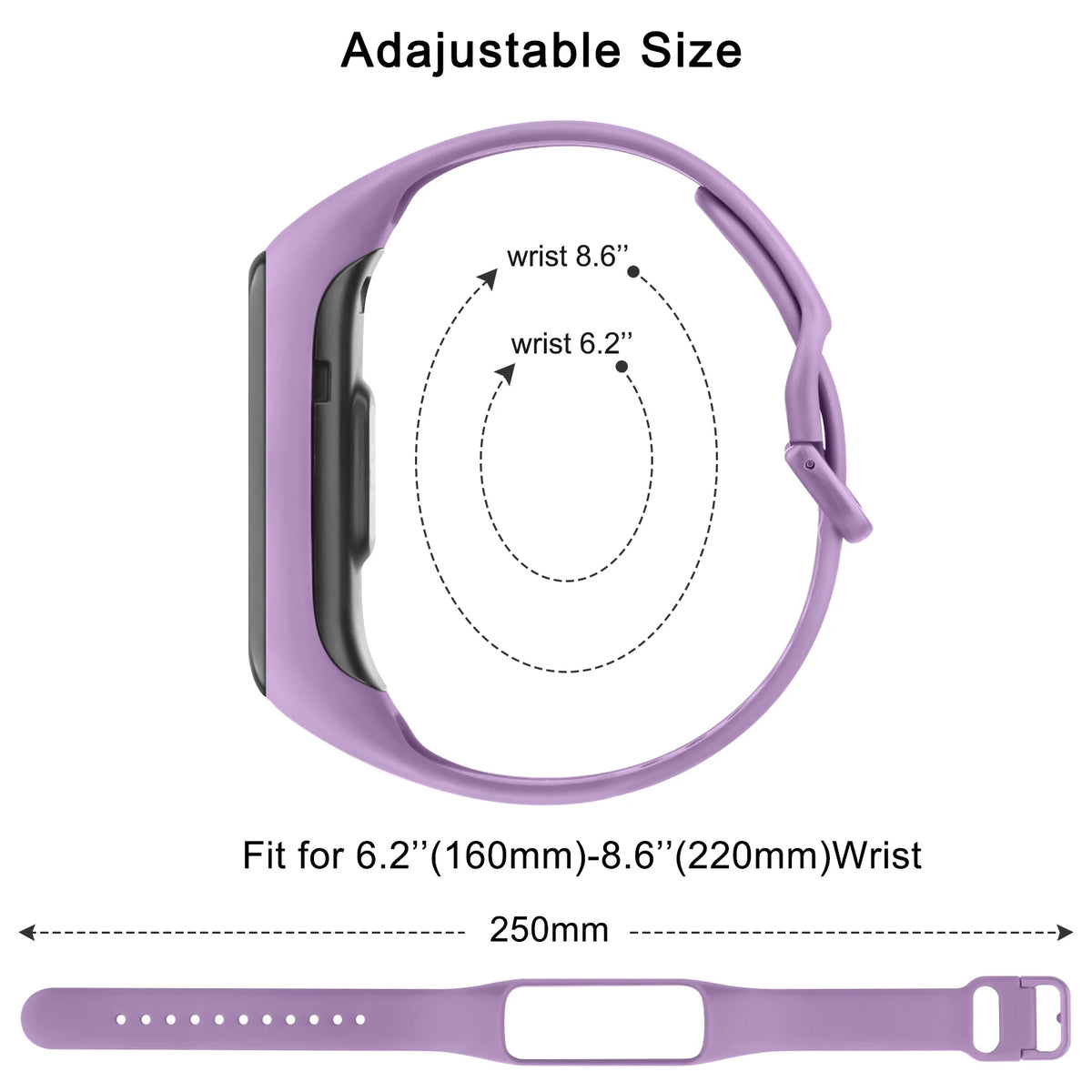 Bracelet de rechange en silicone souple pour Samsung Galaxy Fit 2, bracelet de montre de sport