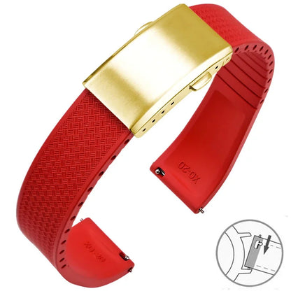 Bracelet montre Racing / Aviateur en caoutchouc Premium - Rapide, Boucle Déployante - A Découper