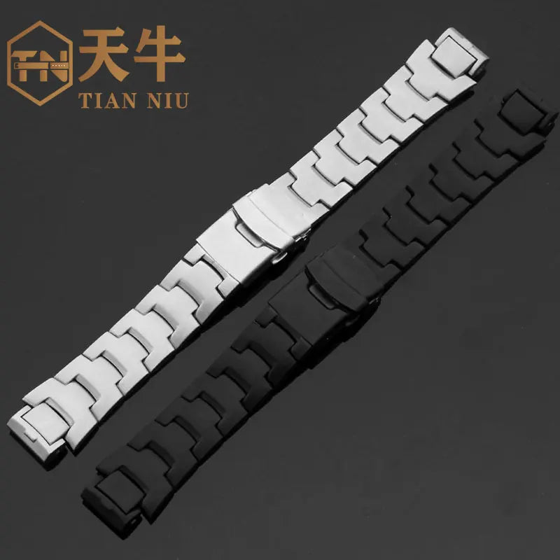 Pour Casio Bracelet en acier inoxydable Bracelet PRW-3100Y/3000/6000/6100/PRG-300 série Bracelet de montre en acier inoxydable 16mm noir/argent