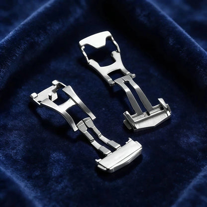 Stainless Steel Deployment Clasp, 18mm 20mm 22mm, for Omega Folding Watch, Butterfly Buckle Strap for Seamaster Speedmaster