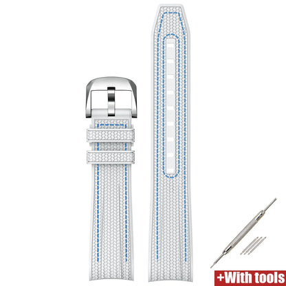 Per Swatch X Omega Joint MoonSwatch 20mm Cinturino a Sgancio Rapido Uomo Donna Estremità Curva Trama Silicone Gomma Cinturino Orologio Bracciale Strumento
