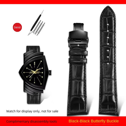 Men's personalized leather watch strap, watch band, custom accessory, Hamilton VENTURA Series, H24515551, H24515591, 21mm