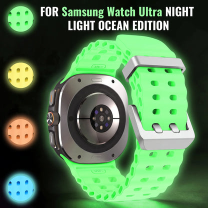 Cinturino sportivo in silicone luminoso per Samsung Galaxy Watch Ultra, 47mm, Marine Band