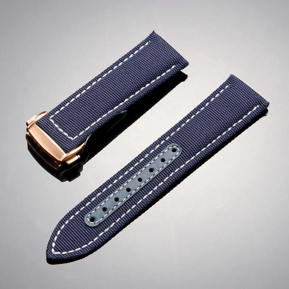 Bracelet de montre en Nylon 20mm 22mm pour Omega Seamaster 300, bracelet de montre pour Speedmaster AT150, boucle pliante en toile, Bracelets de Sport pour hommes